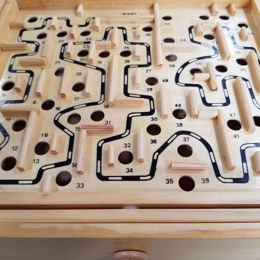 1998 Cardinal Wooden Labyrinth Game w/ Original Box • Solid Wood - Picture 10 of 11